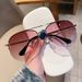 Qianai 2023 New Fashion Half-Frame Aviator Korean Style Personality Pilot UV Protection Sunglasses_viptrois.com