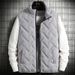 Men's Fashion Vest – Thick Cotton Padded Winter Waistcoat, Embossed Design, Lightweight & Warm (Black, Light Gray, Pea Green, Sizes M-5XL)_viptrois.com