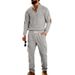 Men's Corduroy Sweatshirt Set Henry Button Loose Workwear Outdoor Commuter Autumn Winter New Arrival_viptrois.com