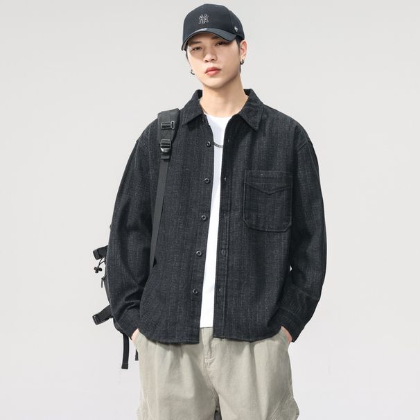 Nordmann 2025 Autumn New Japanese Style Long Sleeve Shirt For Men High-Quality Retro Cool Turn-Down Collar Loose Versatile Jacket_viptrois.com