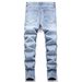 Men's Clothing Denim Solid Color Slim Fit Skinny Elastic Slim Fit Men's Jeans Selfie Photos_viptrois.com