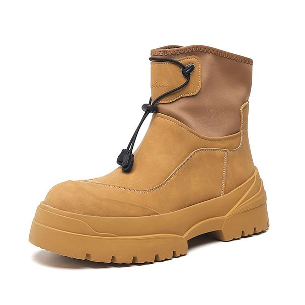 Martin Boots Men's Retro High-top Heightening Thick-soled Outdoor Function Wind Elastic Elastic Boots_viptrois.com