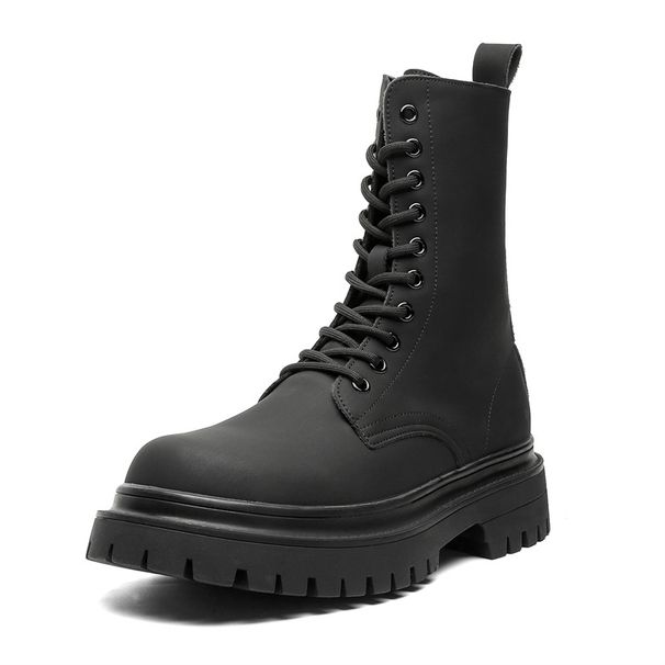 Lace-up Slim Martin Boots Retro Thick-soled Heightening Locomotive Wind Tooling Boots Short Boots_viptrois.com