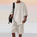 Cross-border Small Checkered Sports And Leisure Men's Short-sleeved T-shirt Summer Heavy Oversize Loose Short-sleeved Shorts Set_viptrois.com