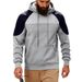 Cross-border American Autumn And Winter Heavy-duty Loose Casual Men's Simple Outdoor Hooded Commuting Color Contrasting Texture Sweater_viptrois.com