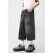 Men's Clothing Loose Wide Leg Retro Distressed Flared Cropped Pants_viptrois.com