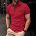2025d 2025 Summer Casual Button Color Block Pocket Men's Polo Sports Shirt_viptrois.com