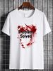 Problem Solved Halloween Print T-Shirt, Size S-5XL Stylish Homme Top For Everyday Wear Fashion Stretched Casual Breathable Comfortable_viptrois.com