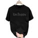 Men's Clothing Gothic Lettering Rhinestone T-Shirt For Men - Summer Casual Black Short Sleeve Tee With Los Angeles Print_viptrois.com