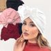 Women's Hijab new summer solid color bow hat elegant comfortable breathable_viptrois.com