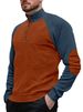 Men's Clothing European Size Spring And Autumn New Men's Outdoor Raglan Sleeve Casual Stand Collar Loose Corduroy Long Sleeved Sweatshirt_viptrois.com