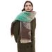Unisex Autumn winter loop yarn short beard jacquard ginkgo leaf scarf shawl_viptrois.com