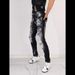 Men's Clothing Ripped Black And White Patch Trend Elastic Slim Fit Pants High End Casual Men's Pants_viptrois.com