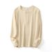 Auumn Winer Henry Collar 260g Double-Sided Waffle Washed Coon Long Sleeve Pullover Base Shir Trendy Men's_viptrois.com