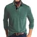 Men's Long Sleeve Polo Shirt - Classic Slim Fit Casual T-Shirt For Autumn & Winter, Breathable & Moisture-Wicking, Solid Color Workout Top_viptrois.com