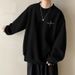 Men's Versatile Round Neck Sweatshirt – Minimalist Inner Wear & Casual Top (Black/White/Apricot/Dark Gray, Regular & Velvet Options, Sizes M-5XL)_viptrois.com