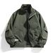 Men's Clothing New Men's Stand Up Collar Solid Color Jacket Hong Kong Style Casual Large Size Thin Coat Handsome Military Tops Men_viptrois.com