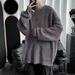 Men's Casual Knit Sweater, Oversized Round Neck Pullover, Thickened Winter Thermal Top, Streetwear Style (M/L/XL/XXL/3XL/4XL)_viptrois.com