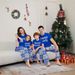 Christmas Deer letter striped short sleeve Christmas family dress printed home wear_viptrois.com