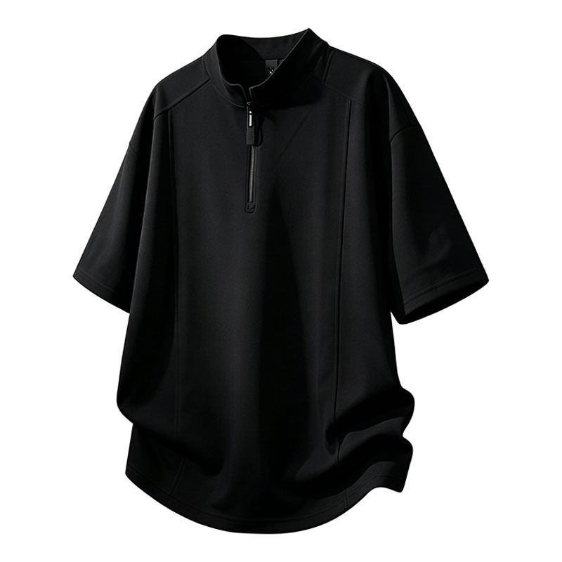 Men's Trendy Half Zip T-Shirt Short Sleeved Casual Tie Dye Loose Fit plus Size Summer Workwear Sportswear Set_viptrois.com