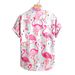 Men's Flamingo Print Casual Shirt - Short Sleeve Hawaiian Style Resort Wear, Breathable & Stretchable_viptrois.com