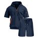 Men's Clothing Men's Casual Sportswear T-Shirt Hooded Zip Up Short Sleeve With Shorts Set Hot Selling Style For Formal & Casual_viptrois.com