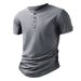 Summer Men's Sports Henley Collar T-Shirt Short Sleeved Moisture Wicking European Size_viptrois.com