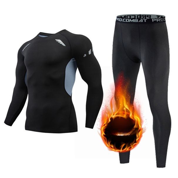 Winter Outdoor Fleece Warm Sports Tights Set Fitness Running Basketball Outdoor Training Men's Fitness Clothing_viptrois.com