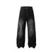 Men's Clothing High Street Deconstructed Stitching Washed Distressed Drape Jeans Men's Fashion Brand Retro Loose Casual Straight Pants_viptrois.com