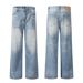 Men's Clothing High Street Retro Jeans Men And Women Loose Straight High End Sense Of All Match Wide Leg Pants Handsome Pants_viptrois.com