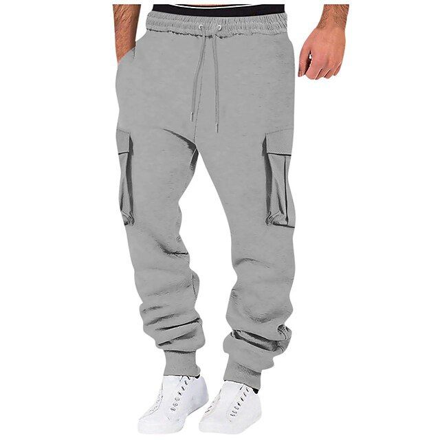 Men's Multi-Pocket Cargo Pants - Casual Workwear Trousers With Straight Leg Design For Summer Outdoor Activities_viptrois.com