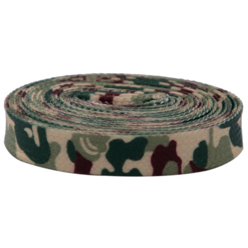 Double Polyester Color Camouflage 8mm Flat Shoelaces Personalized Fashion Wear Shoelaces_viptrois.com