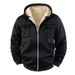Men’s Fleece-Lined Zip Hoodie – European Fit Winter Pullover With Stand Collar, Ribbed Hem & Side Pockets (Black/Navy/Brown, Sizes S-XXXL)_viptrois.com