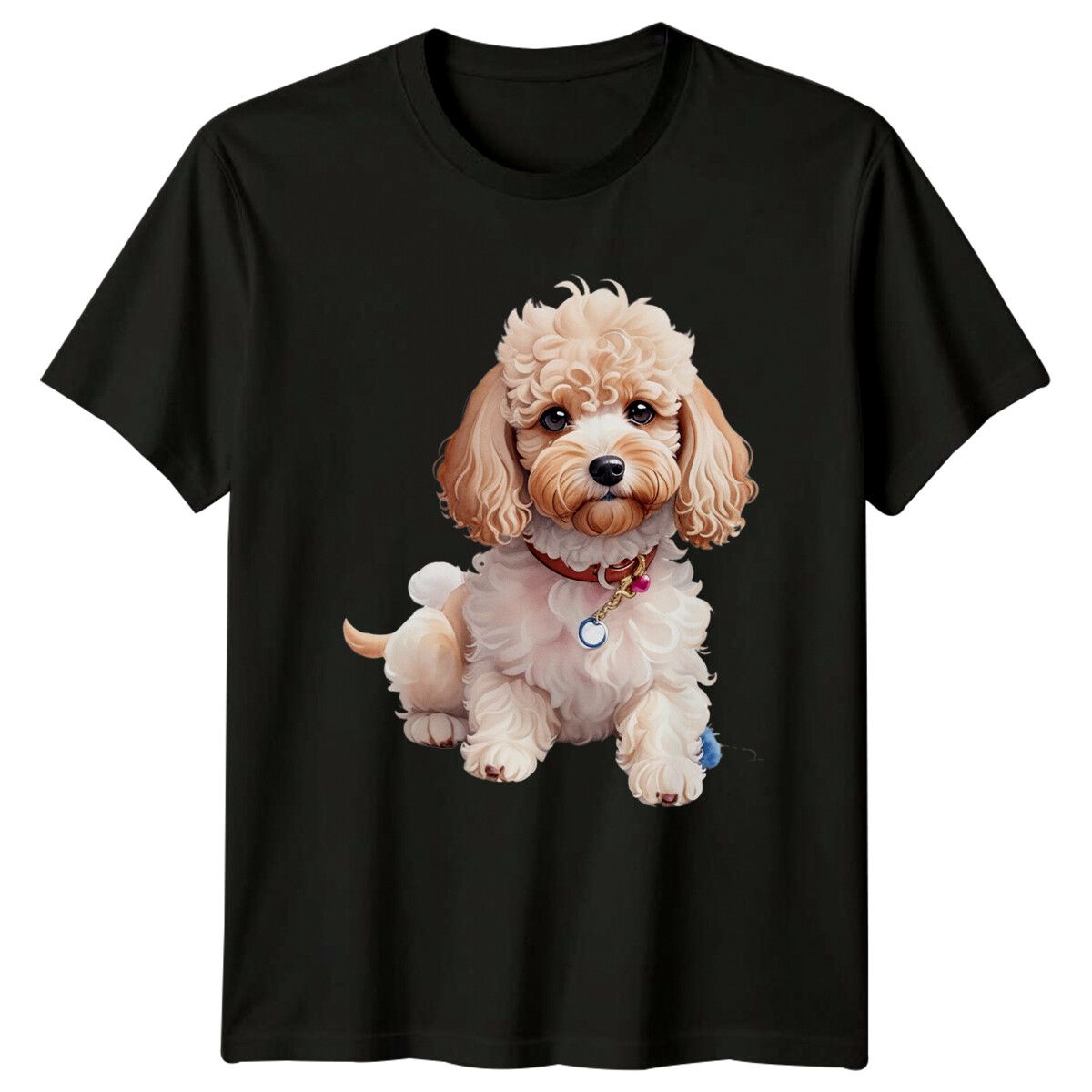 Toy Poodle Dog Art T-Shirt Mens Womens Tees Top, Cute Puppy Design_viptrois.com