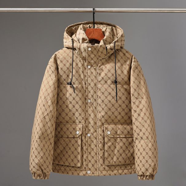 Men's Clothing Winter New Short Thickened Jacket Men's Fashion Brand Trendy Wide Lapel Hong Kong Style Old Flower Down Jacket Unisex_viptrois.com