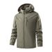 Men's Clothing Men's Waterproof Windproof Outdoor Jacket - Lightweight Fleece-Lined Winter Coat For Hiking, Camping & Daily Wear (Black, Navy, Olive)_viptrois.com
