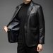 High End Collar, Genuine Jacket, Men's Middle-Aged And Young Casual Slim Fit Leather Suit Jacket_viptrois.com