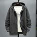 Fleece Hooded Cardigan Men's Autumn And Winter New Trendy Fashion Jacket Fattened And Enlarged Large Size Loose_viptrois.com