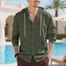 Men's Clothing Spring And Autumn Jacket European And American Loose Linen Casual Simple Beach American Long Sleeve Hooded Shirt Men_viptrois.com