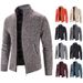Men's Fleece-Lined Knit Cardigan - Warm Winter Stand Collar Sweater For Teenagers & Young Adults (Multiple Colors & Sizes)_viptrois.com