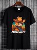 Funny Mashup Meowdy Cat Cow Hat Country Lover T-Shirt Size S-5XL Designer Clothes Versatile Top For Everyday Wear Stylish Soft Slightly Breathable_viptrois.com