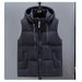 Men's Clothing High-Shine Padded Vest, Winter Sleeveless Jacket With Water-Resistant Finish, Slim Fit Workwear Waistcoat (Black/Grey/Metallic Black)_viptrois.com