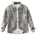 Tie Dye Trendy Long Sleeved Shirt For Men, Fashionable And Versatile, Artistic And Casual Loose Top_viptrois.com