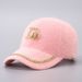 Women's Hats Diamond Double D Letter Baseball Cap For Women Mink Velvet Wide Brim Diamond Warm Hat Fashion Duckbill Cap_viptrois.com