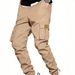 Men's Clothing Sports Casual Trousers Overalls Spring And Autumn Fashion Loose Multi Pocket Lace Up Closed Front Straight Trousers Cuffed Trousers_viptrois.com