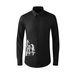 Men's Chinese Style Embroidered Horse Shirt – Slim Fit Long Sleeve Cotton Casual Top With Oriental Design_viptrois.com
