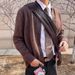 Loom Loom Autumn Wint European Amican College Style Round Neck Cardigan Men High-end Wool Blend Thick Knit Loose Knitted_viptrois.com