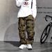Men's Clothing Niche Vibe Flared Retro Camouflage Multi Pocket Workwear Jeans Men's Trendy Brand Loose Large Size Casual Long Pants_viptrois.com