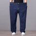 Large Size Jeans Men's Fattened Plus Size Fat Loose Straight Jeans Men's Elastic Cross-border Jeans_viptrois.com