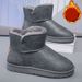 SHLIANG Winter Snow Boots Men High Top Fluffy Boots High Quality Waterproof Leather Boots Fashion Outdoor Men Non-Slip Ankle Boots X0079_viptrois.com